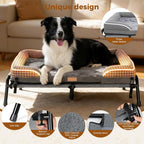 Lekereise Cooling Elevated Dog Bed for Large Dogs, Portable Indoor & Outdoor Raised Dog Bed with Breathable Mesh,Pet Hammock Cots with Removable Dog Beds