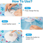 Interactive Cat Toys for Indoor Cats, Automatic Hide and Seek Motion-Activated Cat Toy with Moving Feather & Animal Chirps, USB Rechargeable Electric Cat Enrichment Toy for Bored Adult Cats & Kittens