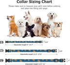 Cotton Handmade Dog Collar Cute and Distinctive Patterns Blue Tulip with Pendant for Girl Boy Dogs Collars M