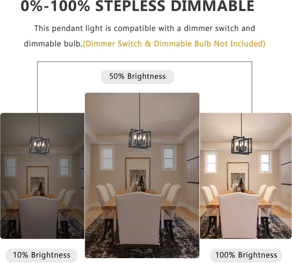 ANKYLHUA Black Chandelier,6-Lights Ceiling Light Fixture E12,Adjustable Hight Pendant Lights Kitchen Island,Chandeliers for Dining Room Bedroom,Entryway,Foyer
