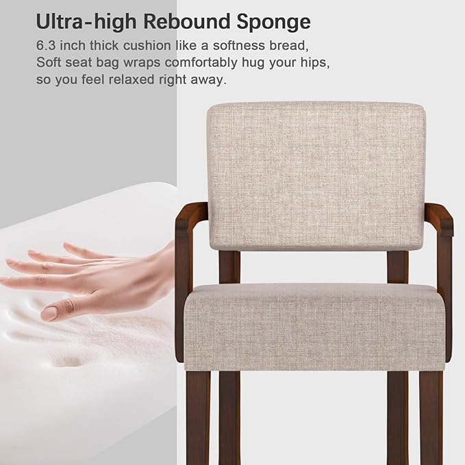 Accent Chair, Oversize Living Room Chairs with Soft Seat & Armrests for Living & Dinning Rooms