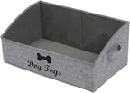 Geyecete Foldable Fabric Trapezoid Organizer Box - Collapsible Basket for Dog Toys (Gray)