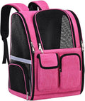 Pet Backpack, Airline Approved Dog Backpack, Cat Bag for Travel Hiking Bike Riding Walking Outdoor, Cat Backpack with Breathable Mesh(Pink)