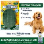 Bodhi Dog Shampoo Brush - Pet Grooming & Bath Supplies for Dogs and Cats - Bath Brush for Long & Short Hair - Premium Scrubber for Shower, Showerhead, Sprayer & Bathing (One Pack, Dark Green)