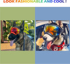 Large Dog Sunglasses, Dog Goggles with Adjustable Strap UV Protection Winproof Dog Puppy Sunglasses, Suitable for Medium-Large Dog Pet Glasses, Dogs Eyes Protection