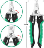 Candure Dog Nail Clippers Professional Pet Nail Clipper Suitable for Cats, Rabbits and Guinea Pigs - Safety Lock/Protective Guard to Avoid Over Cutting (Green, Medium to Small)
