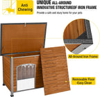 Aivituvin Dog House Outdoor & Indoor Wooden Dog Kennel for Winter with Raised Feet Weatherproof for Small & Medium & Large Dogs,Unique All-Around Iron Frame…
