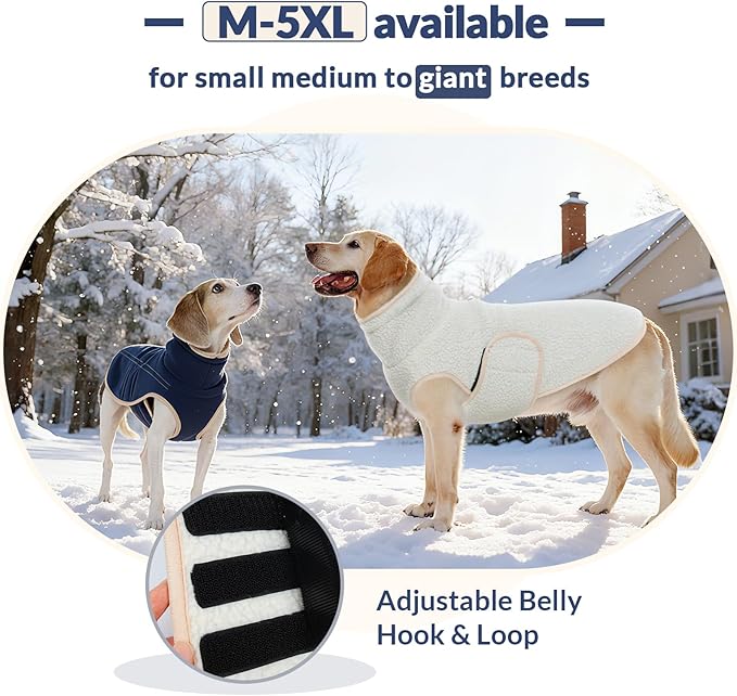 ROZKITCH Reversible Dog Fleece Jacket, Adjustable Double-Sided Vest for Chilly Winter, Super Warm Fleece Sherpa Sweater with Embroidery, Plush Sweatshirt for Small Breeds DarkBlue M