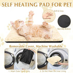 4 Pack Self Warming Cat Pads Self Heating Cat Mat Washable Homeless Dogs Thermal Pads Kennel Pad Reflects Body Heat Warm Crate Bed Mat for Indoor Outdoor Pet(Camel,16 x 20 Inch)