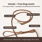 No Pull Dog Harness and Leash Set 3-in-1, Adjustable Anti Pull Dog Harness with Hands-Free Matching Leash and Poop Bag Holder, Easy Walk Dog Harness Medium, Small Sized Dog (Cocoa)