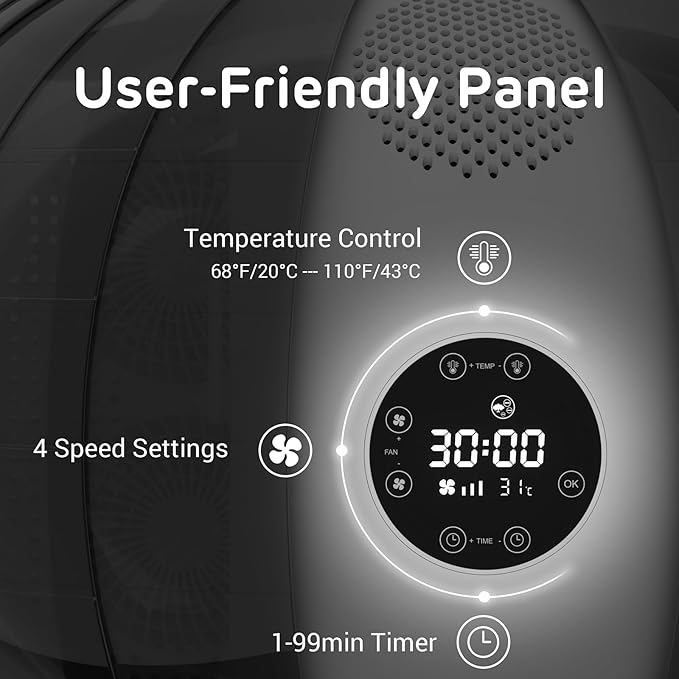 iPettie Automatic Hair Dryer Box for Cats and Small Dogs, Foldable and Large Capacity, 8 High-Velocity Fans, 360° Airflow, Temperature Control, 4-Speed Settings and Timer, 16 Gallons