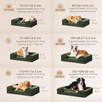 EHEYCIGA Orthopedic Dog Beds for Extra Large Dogs, Waterproof Memory Foam XL Pet Bed with Sides, Non-Slip Bottom and Egg-Crate Foam Big Dog Couch Bed with Washable Removable Cover, Dark Green