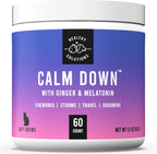 Calming Chews for Cats - Cat Calming Treats for Anxiety, Stress Relief Aid, Storms, Grooming, Fireworks, Separation, Travel, & Motion Sickness - Made in USA (60 Soft Chews- Cat)