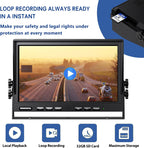 1080P Wireless Backup Camera System with 10 Inch DVR 4 Split Monitor, IP69 Waterproof Stable Signal Record Wireless 1 Rear and 2 Side View Cameras for RV Truck Trailer Camper (BW103)