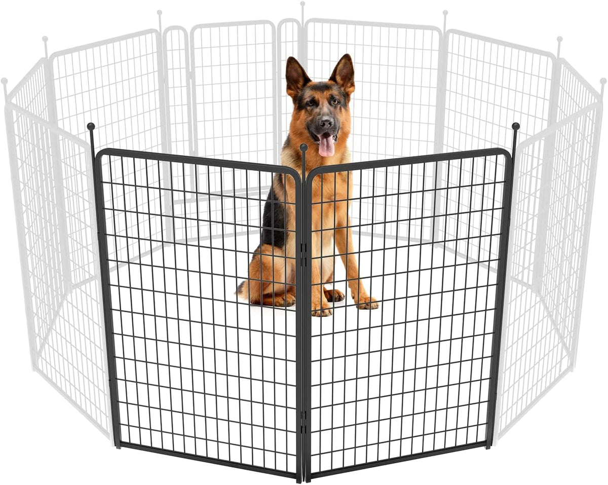 FXW Rollick Unleashed Dog Playpen for Indoor, Yard, RV Camping, 50 inch 2 Panels for Large Dogs, Black│Patented