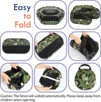 Pawaboo Small Animals Playpen, Waterproof Small Pet Cage Tent with Zippered Cover, Portable Outdoor Yard Fence with 3 Metal Rod for Chick/Kitten/Puppy/Guinea Pig/Rabbits/Hamster, Leopard Print