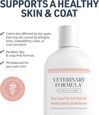 Veterinary Formula Clinical Care Hot Spot & Itch Relief Cat & Dog Medicated Conditioner, 16 oz – Oatmeal Conditions Skin for a Lustrous Coat, Formulated to Help Alleviate Itchy Skin