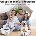 Sanbo Dog Food Storage Container Stainless Steel with Scoop, Airtight Pet Metal Food Storage Bin,Cat Food Canister,Storage Box with Date Tracker for Kitchen (Sliver, 7.5L)