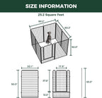 FXW Rollick Unleashed Dog Playpen for Indoor, Yard, RV Camping, 50 inch 8 Panels for Large Dogs, Black│Patented