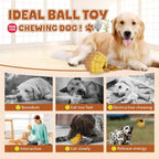 Dog Frozen Treats Toy, Cognitive Dogs Brain Stimulation Toys for Aggressive Chewers, Interactive Dispensing Toy Enrichment Keep Them Busy No-Boredom, Tough Nylon&Coffe Wood Fillable Puzzle Dog Feeder