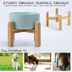 Petygooing Elevated/Raised Ceramic Dog Bowl for Small Breeds, Dog Food Water Dish with Stand,Pet Feeding Bowl with Anti Slip Rubber for Cats and Small Dogs Puppy 13.5 OZ (5.1In / 1.7 Cups) Blue Sky