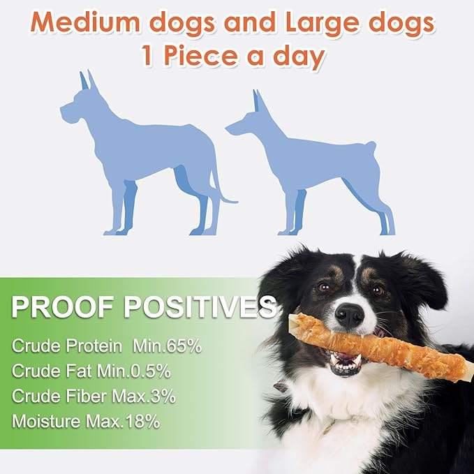 MON2SUN Dog Treats, 9 Inch Chicken Wrapped Rawhide Rolls Snacks, Teeth Cleaning and Long Lasting Chews for Medium and Large Dogs, 38.8oz (10 Count-Pack of 1)