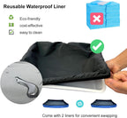 Guinea Pigs Litter Box with Stainless Steel Grid & 2 Reusable Waterproof Liners, Small Animal Potty Tray for Dwarf Rabbit,Ferret,Chinchilla
