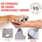 PAWCHIE Dog Grooming Hammock Harness for Dogs & Cats with Pet Nail Clipper Trimmer,Cat Hanger Sling for Trimming Clipping Nails,Warm Plush Dog Hammock Restraint Bag for Small Medium Large Dogs,Grey XS