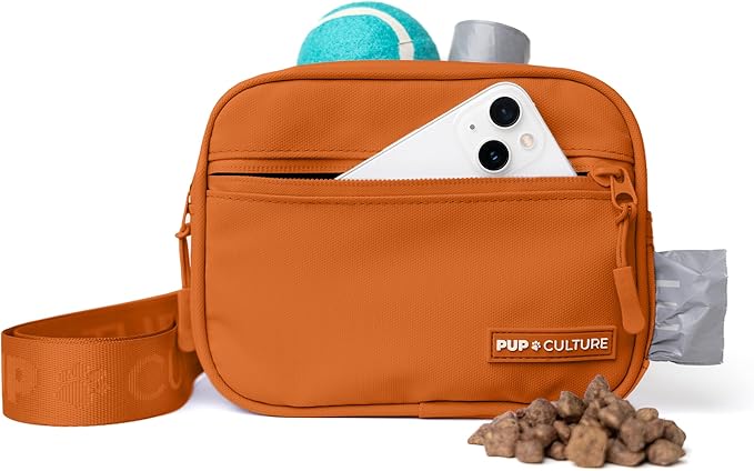 Pup Culture Dog Treat Pouch with Poop Bag Dispenser and Removable Treat Pouch | Cross Body Dog Walking Bag | The Perfect Puppy Training Tool and Even Better Gift