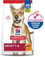 Hill's Science Diet Adult 1-6, Adult 1-6 Premium Nutrition, Dry Dog Food, Chicken & Barley, 45 lb Bag