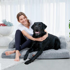 Orthopedic Dog Beds for Extra Large Dogs, Waterproof Dog Beds XLarge, Memory Foam Dogs Couch Beds, Comfy Bolster Pet Beds with Removable Washable Cover, Nonskid Bottom (X-Large, Grey)