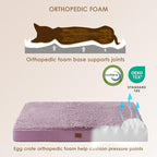 EHEYCIGA Orthopedic XXL Dog Beds for Jumbo Dogs with Removable Washable Cover for Crate, Fog Purple, 47x29