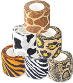 Pet Bandage 6 Rolls, Adhesive Bandage, Self Adhesive Bandage, First Aid Adhesive Gauze, for Horses, Dogs,Cats, Birds, Animals (Animals, 2 Inch (Pack of 6))