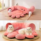 Cat Tunnel Bed with 20 Cat Toys, Collapsible Play Tunnel for Indoor Cats, Kitten Toys for Indoor Kittens, Octopus Shaped