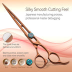 7.5'' Straight Dog Grooming Scissors Professioanl Pet Grooming Shears for Dog Cat High Cobalt Alloy Steel Hollow Out Design Sharp and Light(7.5, Chocolate Striaght)