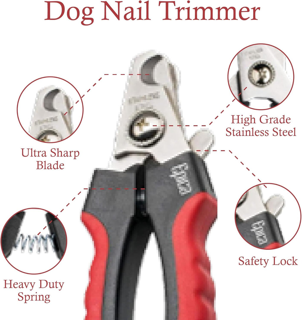 Epica Professional Dog Nail Clipper, Nail Clippers for Large Dog, Easy and Safe Grooming Clippers, Cat Claw Trimmer with Safety Guard (Small/Medium)