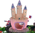 HERCHR Castle Aquarium Decoration, Fish Tanks Ornament Resin Castle Cave Hideouts House Plants Supplies Accessories Safe for Freshwater and Saltwater Fish Tanks(Pink)