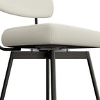 SIMPLIHOME Giselle Counter Stools (Set of 2) - 24 Inch Seat Height Swivel Upholstered Metal Kitchen Stools in Natural Polyester Linen, Contemporary Modern Seating with Padded Seat and Backrest