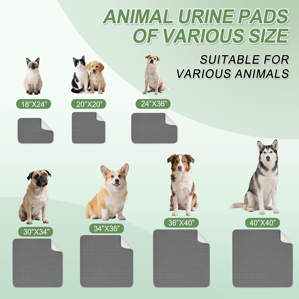Washable Pee Pads for Dogs, 2 Pack Reusable Puppy Pads Dog Pads, Non-Slip Dog Pee Pads, Leakproof Pet Pee Pads Wee Wee Pads for Dogs. (Dark Grey, 36"x40"(Pack of 2))