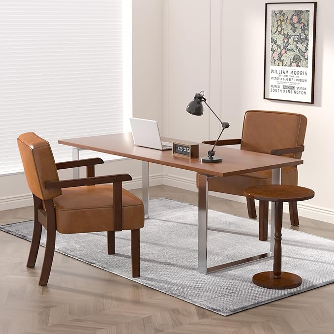 Accent Chair, PU Leather Living Room Chairs Oversize with Soft Seat and Armrests for Living Room Dinning Room Bedroom Reading Room Waiting Room