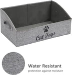 Geyecete Foldable Fabric Trapezoid Organizer Box - Collapsible Basket for Dog Toys (Gray)