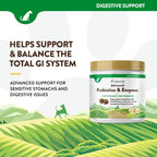NaturVet Advanced Probiotics & Enzymes, PB6 Dog Soft Chews to Help Sensitive Stomachs and Digestive Issues, Hickory Smoked Bacon Flavored Pet Supplement for Dogs Over 6 Weeks, 120 Count Jar
