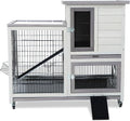 Rabbit Hutch Indoor Bunny Cage Outdoor House with Urine Guards and 2 Trays for Small Animals Guinea Pigs