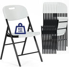 100 Pack Thicker 800 LBS White Folding Chairs, Commercial Grade Folding Chair, Foldable Chairs for Events