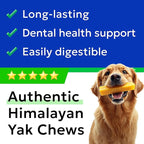 BARK&SPARK Yak Cheese Himalayan Dog Chews - 100% Natural & Long Lasting Dog Treats, Yak Milk Chews for Small, Medium & Large Dogs, Lactose & Gluten Free Dental Sticks, Healthy & Safe (4 Large Chews)