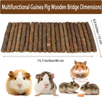 kathson Wooden Hamster Bridge,Guinea Pig Wood Ladder Bendable Tunnel Hideout Hut Small Animal Climbing Toys for Ferret Hedgehog Chinchilla Mice Rat Gerbil Baby Rabbit(15.7 x 6.0 in)