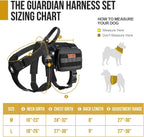 OneTigris Service Dog Vest Harness, Service Dog Cape Guardian Dog Backpack Harness with Pouches Dog Saddle Bag for Small Medium and Large Dogs (Black, M)