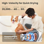Pecute 7-in-1 Dog Grooming Vacuum & Dryer for Heavy Shedding | 10000Pa suction, adj suction & temp, home & salon use, 55dB low noise, 1.7L dust cup, reduces flying hair, easy cleanup