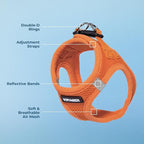 Best Pet Supplies Voyager Step-in Air Harness - All Weather Mesh, Reflective, No Pull Harness for Dogs, Cats - Secure with Hook & Loop Fastener, Buckle, Double D-Rings - Orange, XS