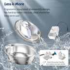 ORSDA Cat Water Fountain, 2L Stainless Steel Pet Water Fountain, Automatic Drinking Fountain Dog Water Dispenser with 12 Replacement Filters for Cats, Small Dogs
